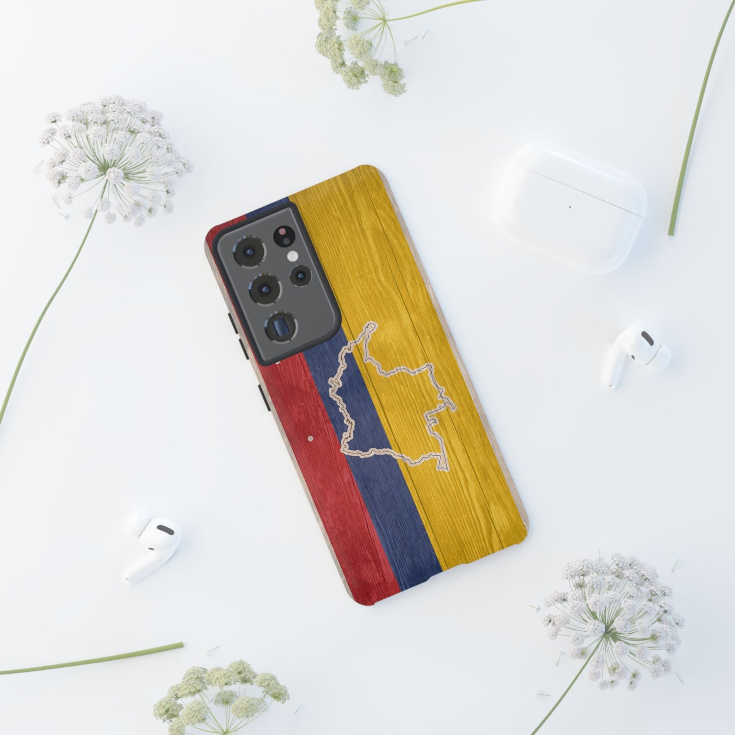 Colombian Flag Map Style iPhone Case Protective Tough Cover Flag of Colombia Samsung Colombian Pride Huawei Hard Plastic Back Colombia Phone