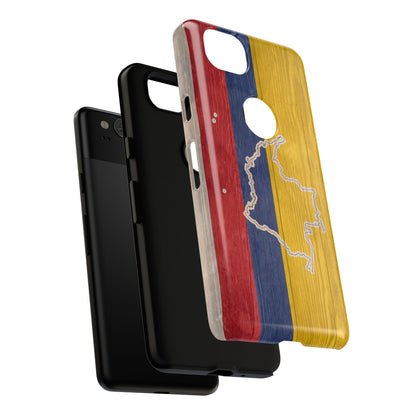 Colombian Flag Map Style iPhone Case Protective Tough Cover Flag of Colombia Samsung Colombian Pride Huawei Hard Plastic Back Colombia Phone
