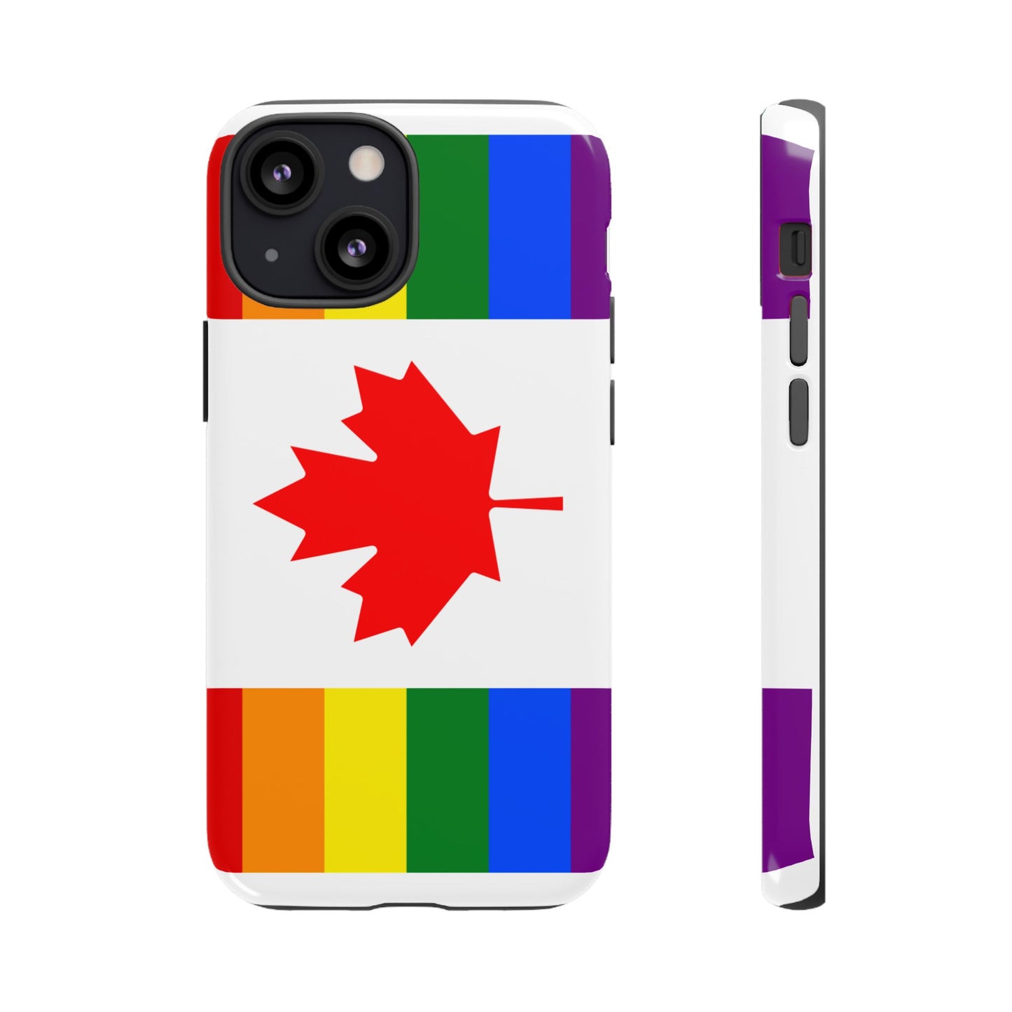 Pride Flag Phone Case -Tough Cases for LGBTQ+ Supporters Canada Theme Rainbow Design Colorful Accessories Birthday Gift