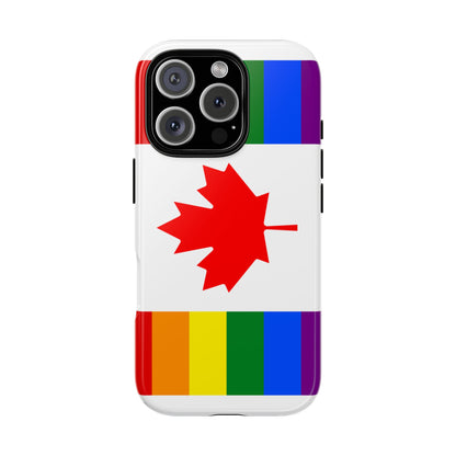 Pride Flag Phone Case -Tough Cases for LGBTQ+ Supporters Canada Theme Rainbow Design Colorful Accessories Birthday Gift
