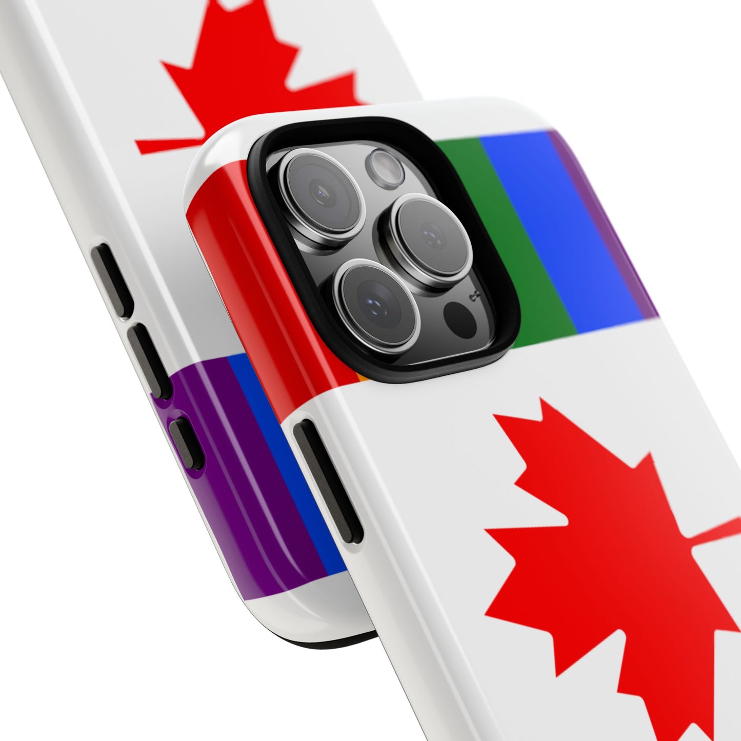 Pride Flag Phone Case -Tough Cases for LGBTQ+ Supporters Canada Theme Rainbow Design Colorful Accessories Birthday Gift