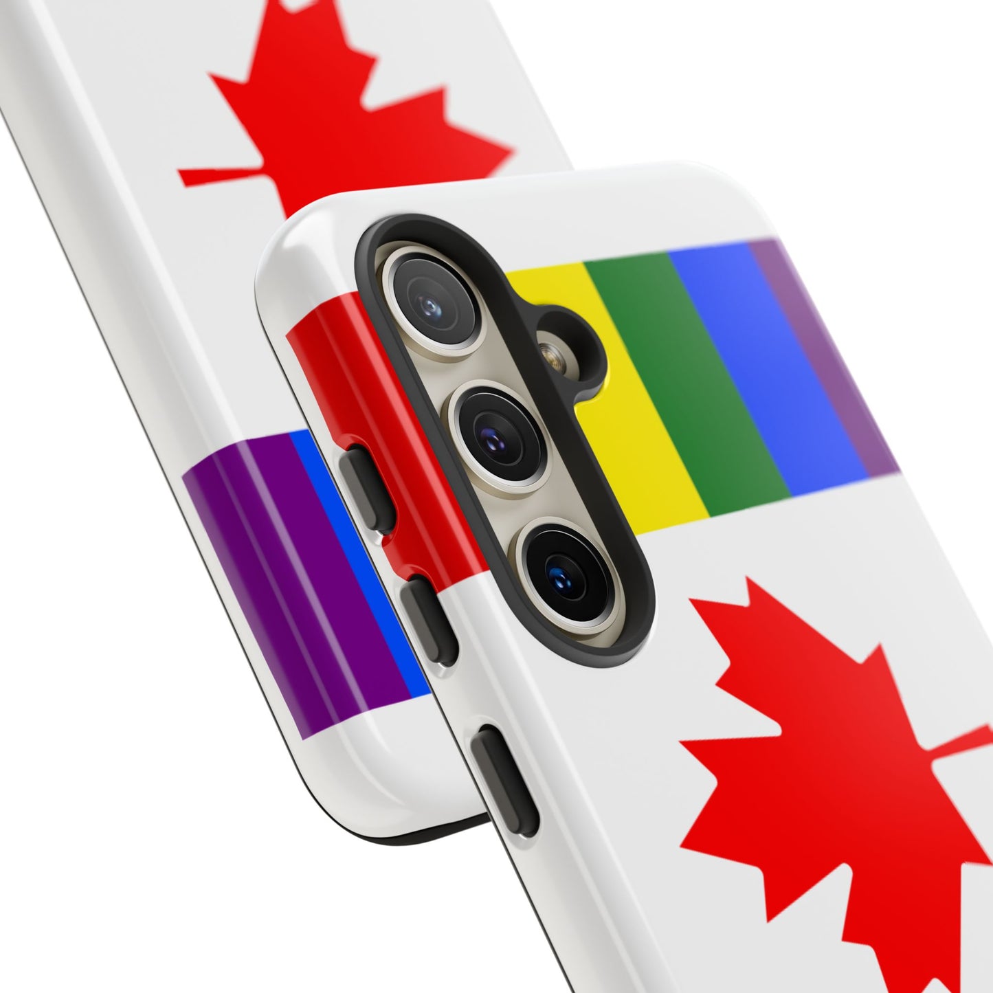 Pride Flag Phone Case -Tough Cases for LGBTQ+ Supporters Canada Theme Rainbow Design Colorful Accessories Birthday Gift
