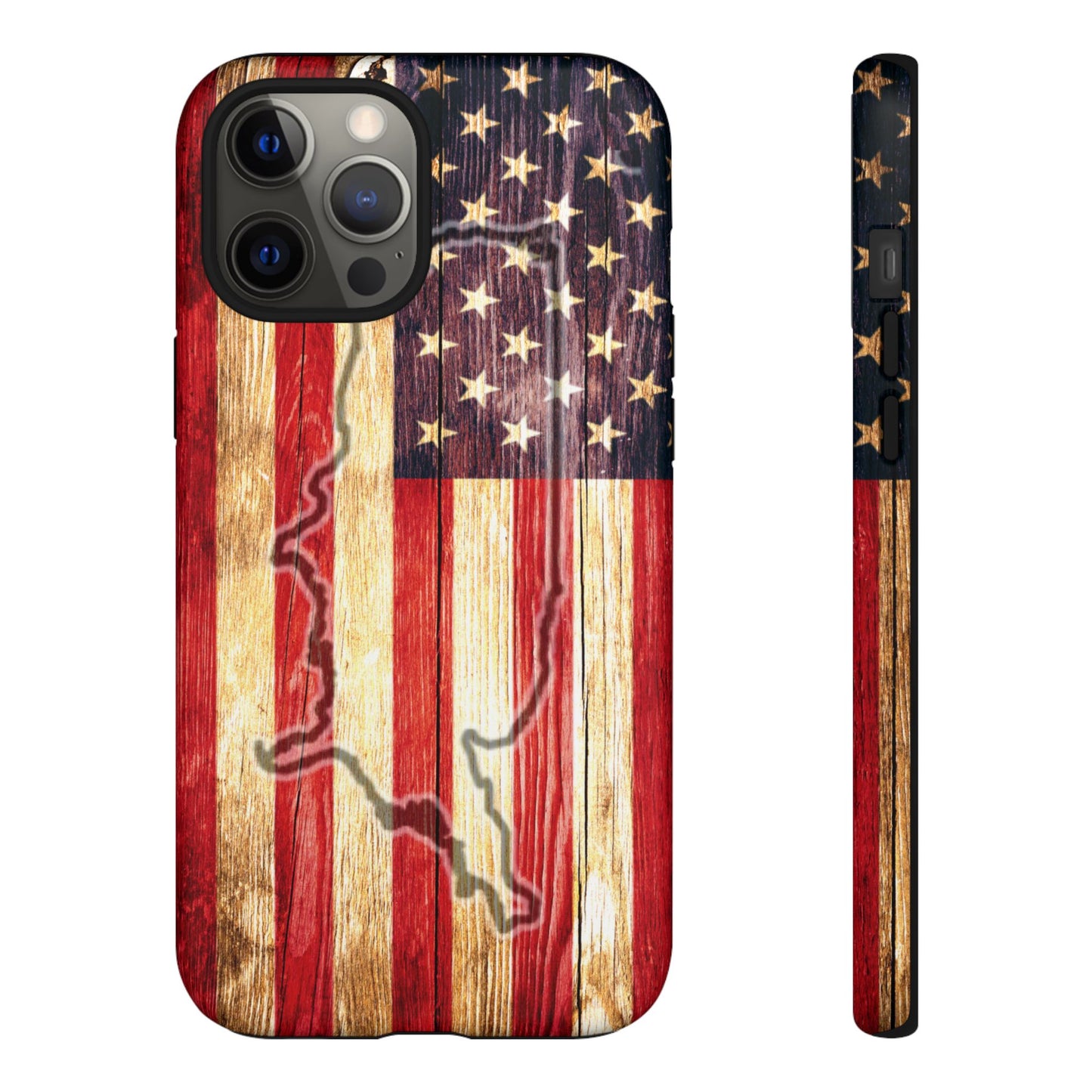 USA flag & map tough phone case for iPhone Samsung Google Patriotic impact-resistant cover with UV protection and shock absorption USA Flag