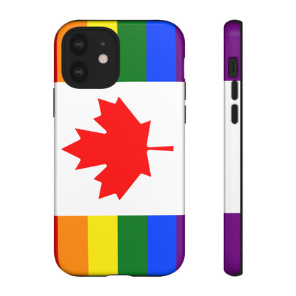 Pride Flag Phone Case -Tough Cases for LGBTQ+ Supporters Canada Theme Rainbow Design Colorful Accessories Birthday Gift