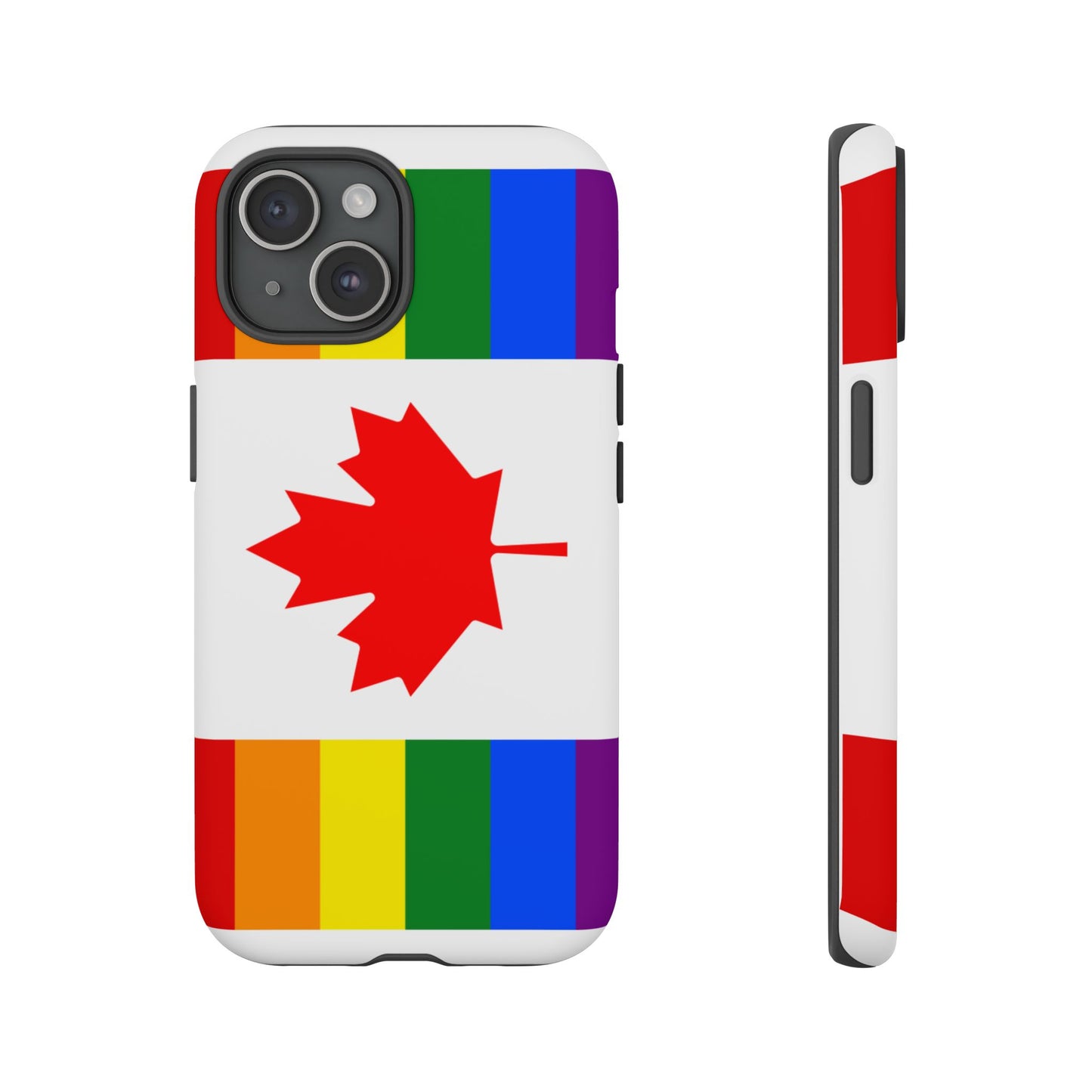 Pride Flag Phone Case -Tough Cases for LGBTQ+ Supporters Canada Theme Rainbow Design Colorful Accessories Birthday Gift