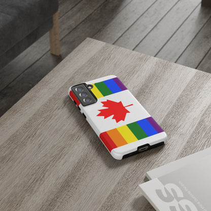 Pride Flag Phone Case -Tough Cases for LGBTQ+ Supporters Canada Theme Rainbow Design Colorful Accessories Birthday Gift