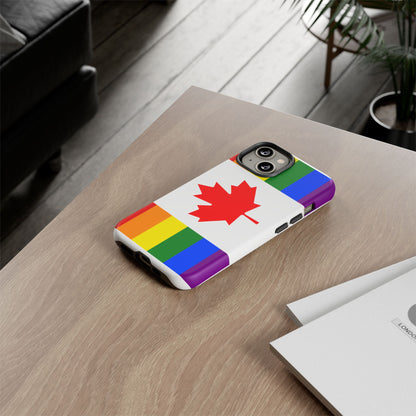 Pride Flag Phone Case -Tough Cases for LGBTQ+ Supporters Canada Theme Rainbow Design Colorful Accessories Birthday Gift