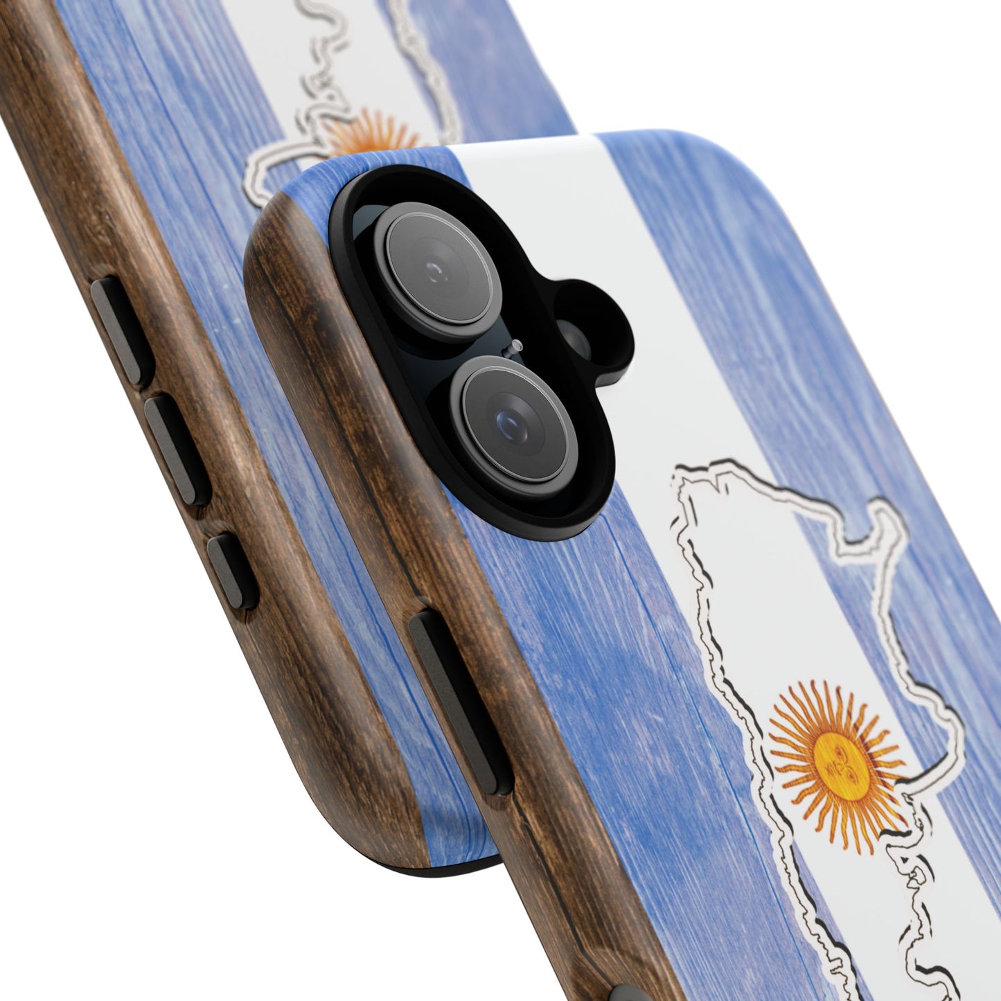 Argentina Flag Phone Case Samsung Tough Protective Cover Argentinean Pride Hard Plastic Map Argentinian Design Argentina Souvenir Wood Design Style