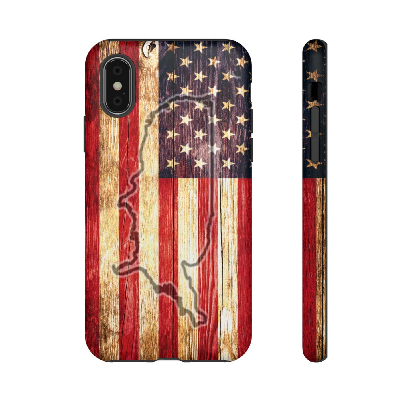 USA flag & map tough phone case for iPhone Samsung Google Patriotic impact-resistant cover with UV protection and shock absorption USA Flag