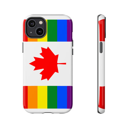 Pride Flag Phone Case -Tough Cases for LGBTQ+ Supporters Canada Theme Rainbow Design Colorful Accessories Birthday Gift