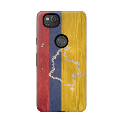 Colombian Flag Map Style iPhone Case Protective Tough Cover Flag of Colombia Samsung Colombian Pride Huawei Hard Plastic Back Colombia Phone