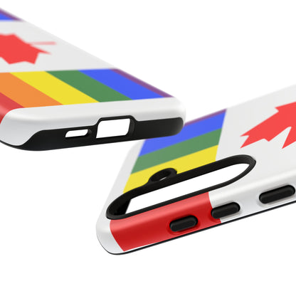 Pride Flag Phone Case -Tough Cases for LGBTQ+ Supporters Canada Theme Rainbow Design Colorful Accessories Birthday Gift