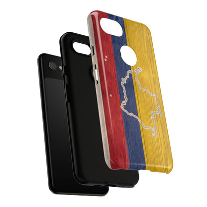 Colombian Flag Map Style iPhone Case Protective Tough Cover Flag of Colombia Samsung Colombian Pride Huawei Hard Plastic Back Colombia Phone
