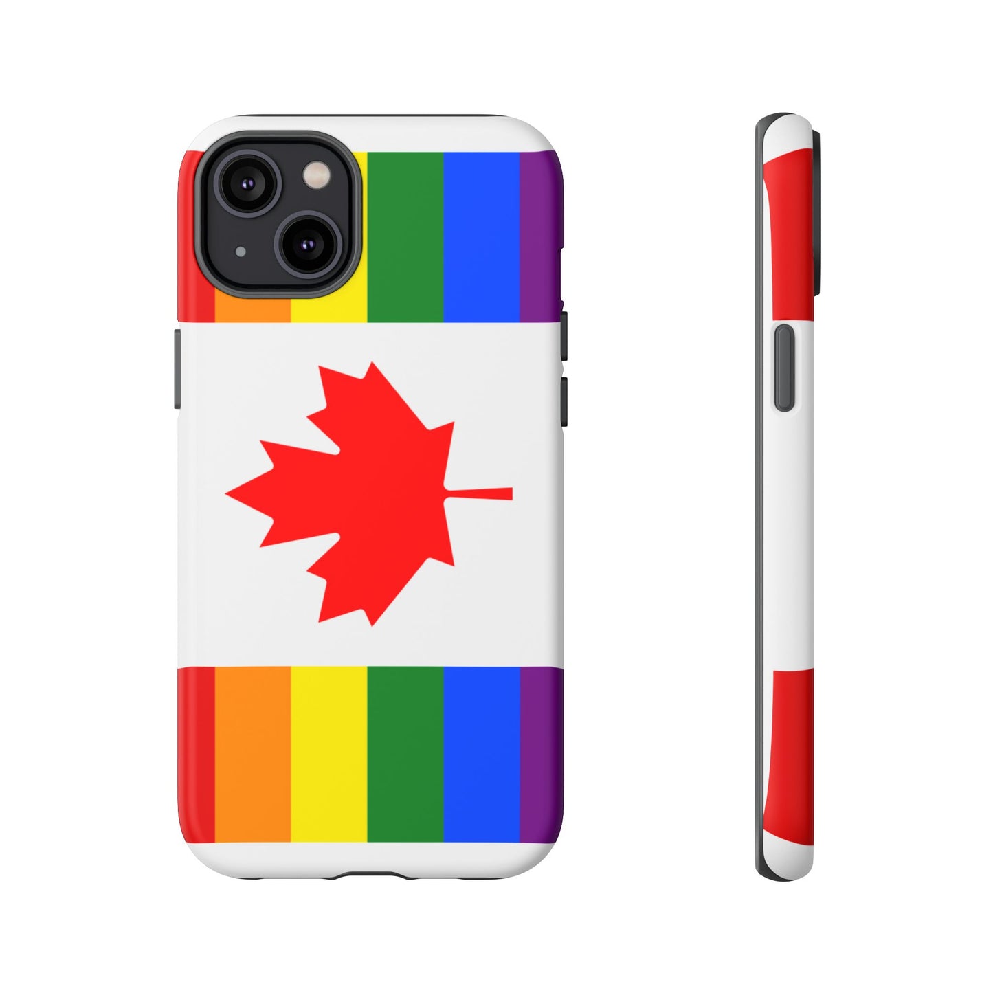Pride Flag Phone Case -Tough Cases for LGBTQ+ Supporters Canada Theme Rainbow Design Colorful Accessories Birthday Gift