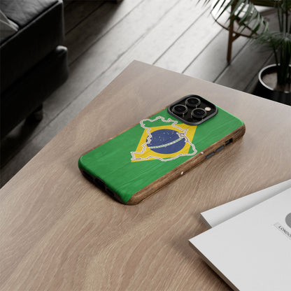 Brazil Flag Phone Map Case Protective Tough Cover Flag of Brazil Samsung Brazilian Pride Hard Plastic Back Brazil Flag Cover
