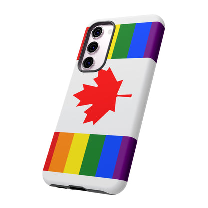 Pride Flag Phone Case -Tough Cases for LGBTQ+ Supporters Canada Theme Rainbow Design Colorful Accessories Birthday Gift