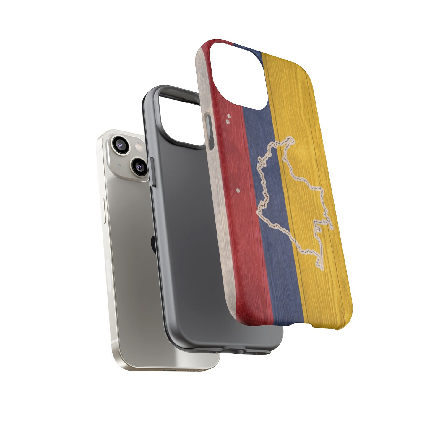 Colombian Flag Map Style iPhone Case Protective Tough Cover Flag of Colombia Samsung Colombian Pride Huawei Hard Plastic Back Colombia Phone