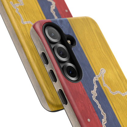 Colombian Flag Map Style iPhone Case Protective Tough Cover Flag of Colombia Samsung Colombian Pride Huawei Hard Plastic Back Colombia Phone