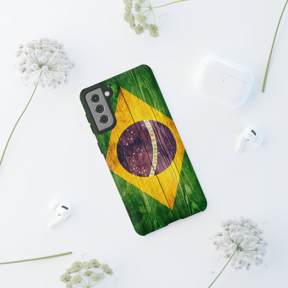 Brazil Phone Case Protective Tough Cover Flag of Brazil Samsung Brazilian Pride Hard Plastic Back Brazil Flag Cover IPhone Souvenir Gift Protective Case