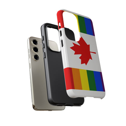 Pride Flag Phone Case -Tough Cases for LGBTQ+ Supporters Canada Theme Rainbow Design Colorful Accessories Birthday Gift