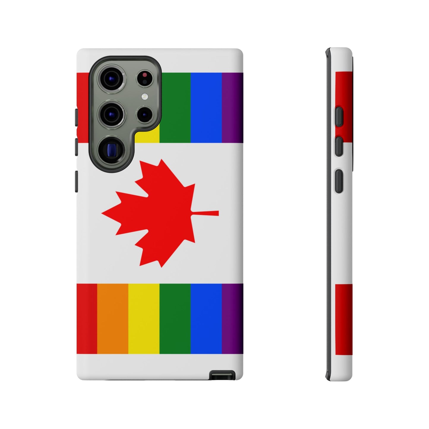 Pride Flag Phone Case -Tough Cases for LGBTQ+ Supporters Canada Theme Rainbow Design Colorful Accessories Birthday Gift
