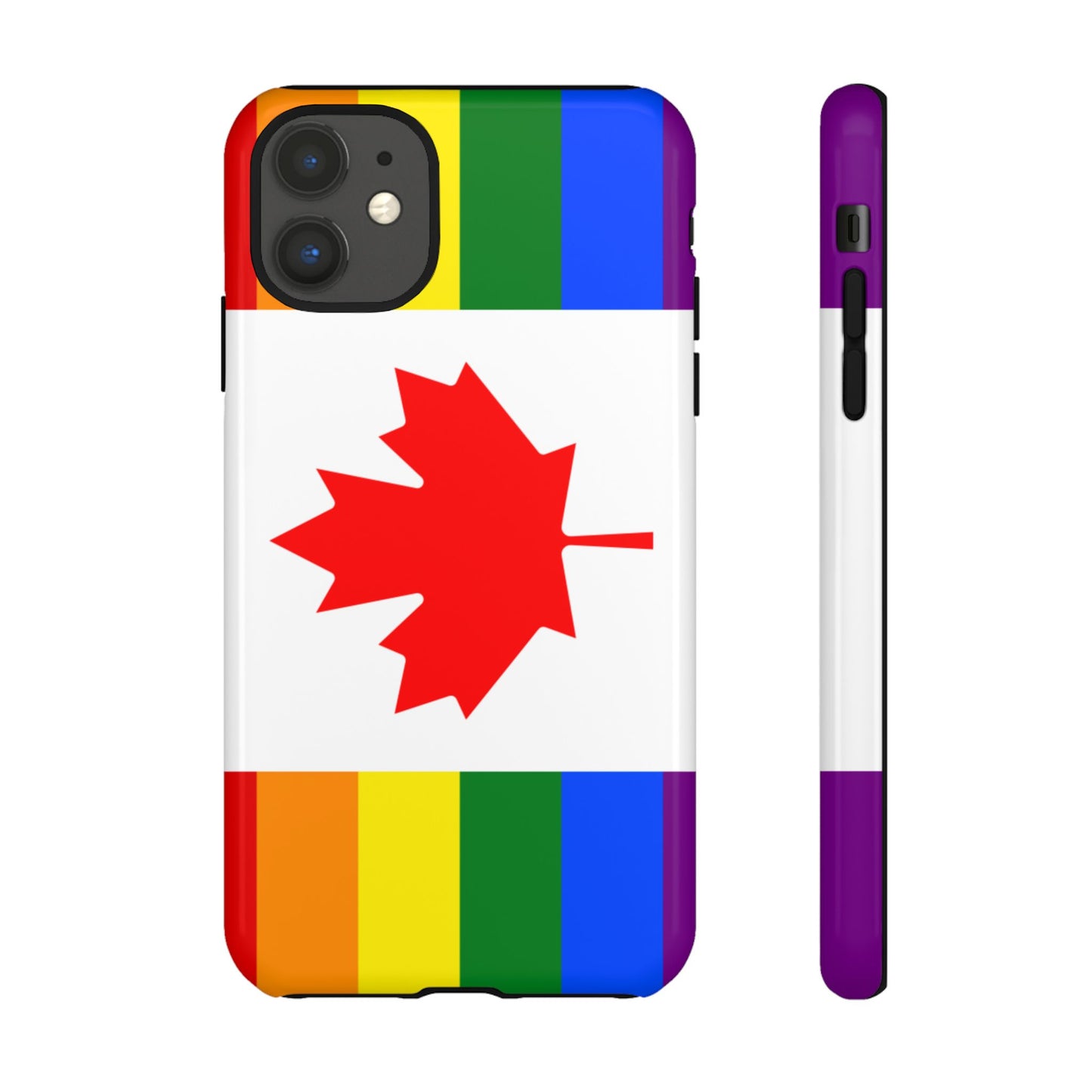 Pride Flag Phone Case -Tough Cases for LGBTQ+ Supporters Canada Theme Rainbow Design Colorful Accessories Birthday Gift