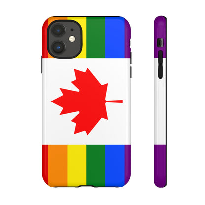 Pride Flag Phone Case -Tough Cases for LGBTQ+ Supporters Canada Theme Rainbow Design Colorful Accessories Birthday Gift