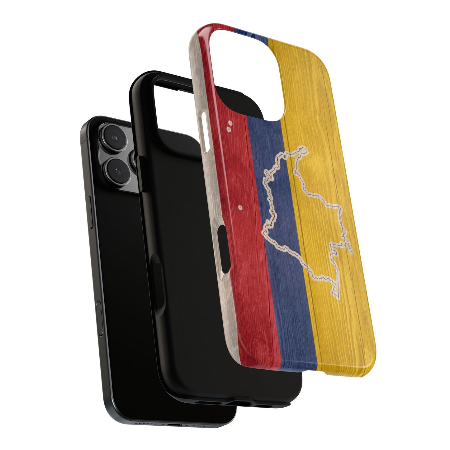 Colombian Flag Map Style iPhone Case Protective Tough Cover Flag of Colombia Samsung Colombian Pride Huawei Hard Plastic Back Colombia Phone