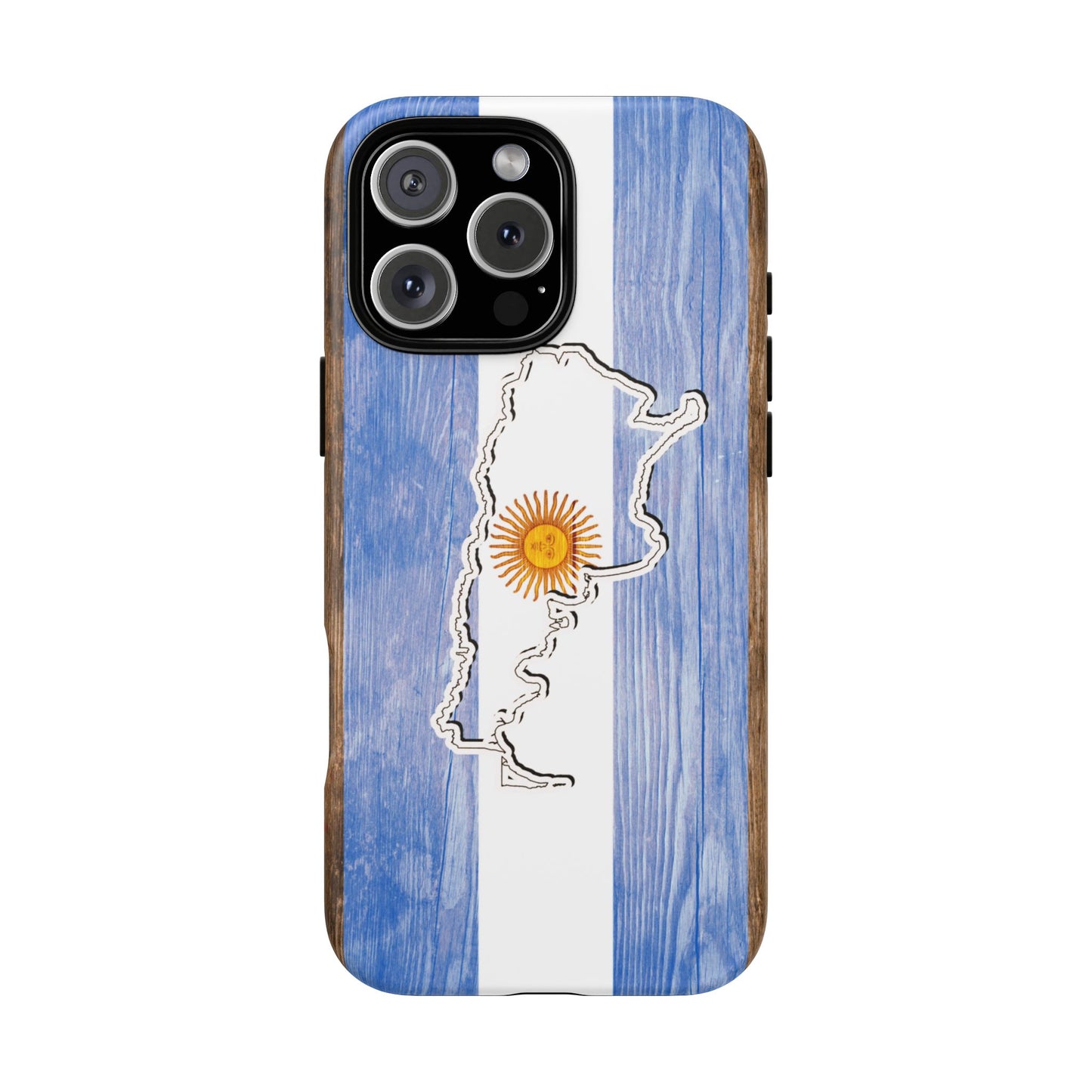 Argentina Flag Phone Case Samsung Tough Protective Cover Argentinean Pride Hard Plastic Map Argentinian Design Argentina Souvenir Wood Design Style
