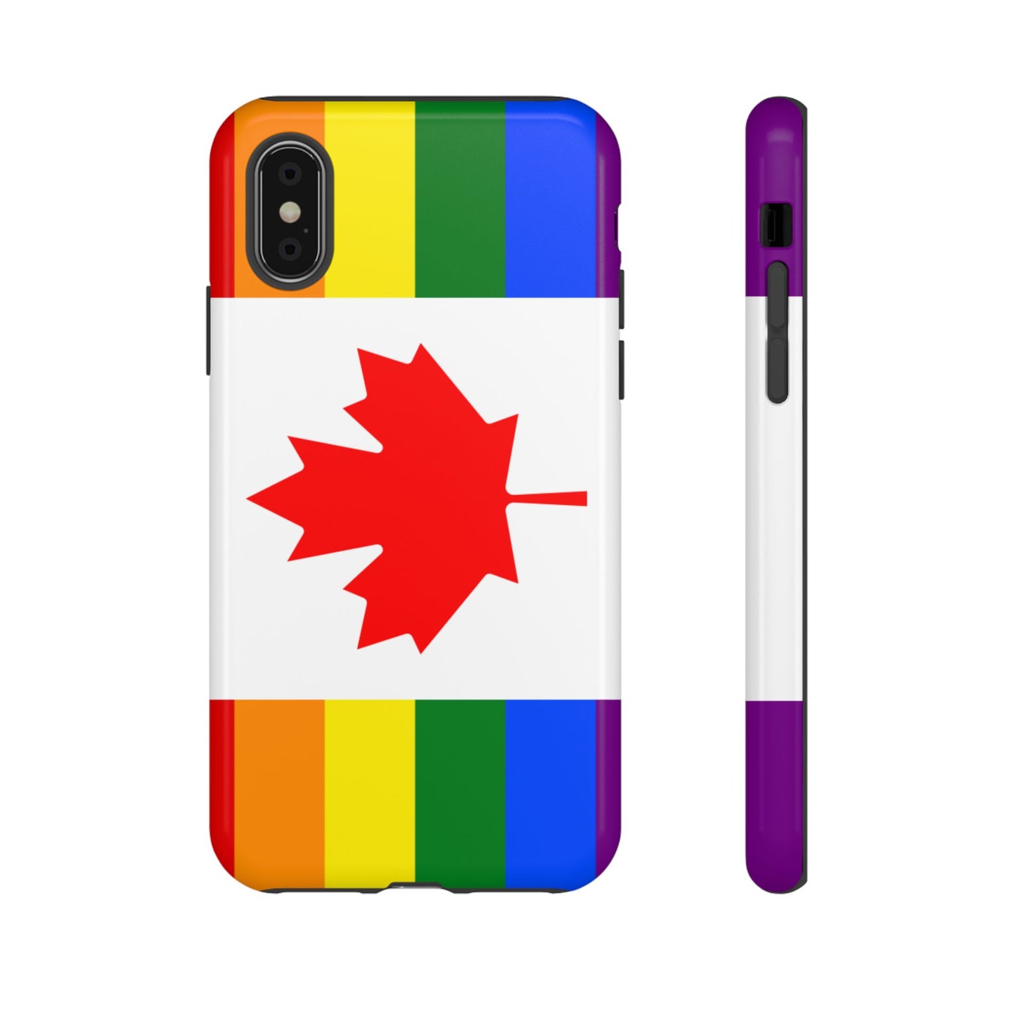Pride Flag Phone Case -Tough Cases for LGBTQ+ Supporters Canada Theme Rainbow Design Colorful Accessories Birthday Gift