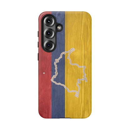 Colombian Flag Map Style iPhone Case Protective Tough Cover Flag of Colombia Samsung Colombian Pride Huawei Hard Plastic Back Colombia Phone