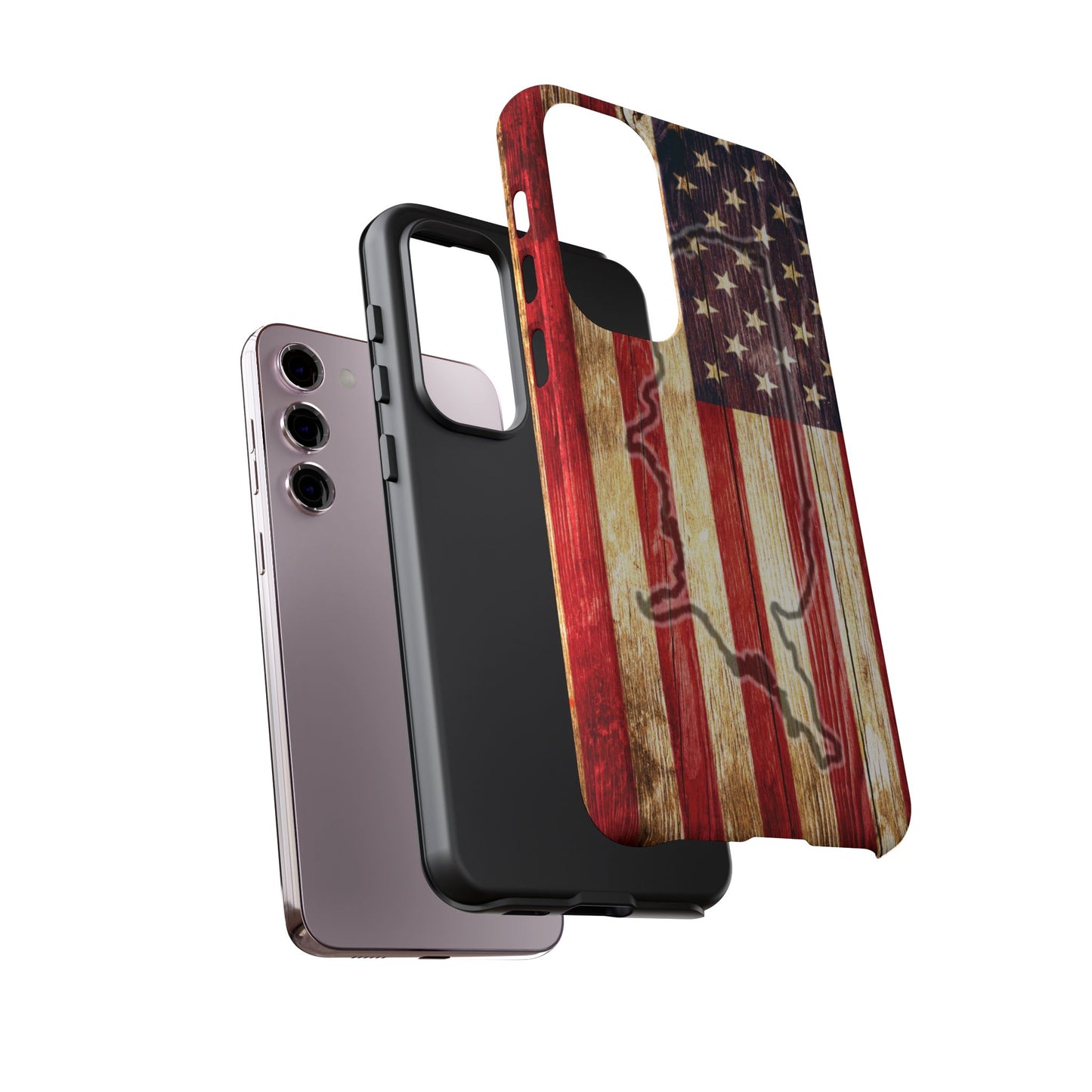 USA flag & map tough phone case for iPhone Samsung Google Patriotic impact-resistant cover with UV protection and shock absorption USA Flag