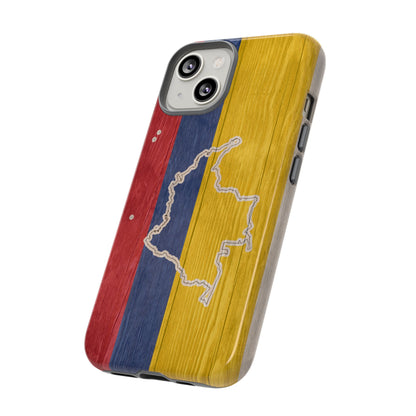 Colombian Flag Map Style iPhone Case Protective Tough Cover Flag of Colombia Samsung Colombian Pride Huawei Hard Plastic Back Colombia Phone