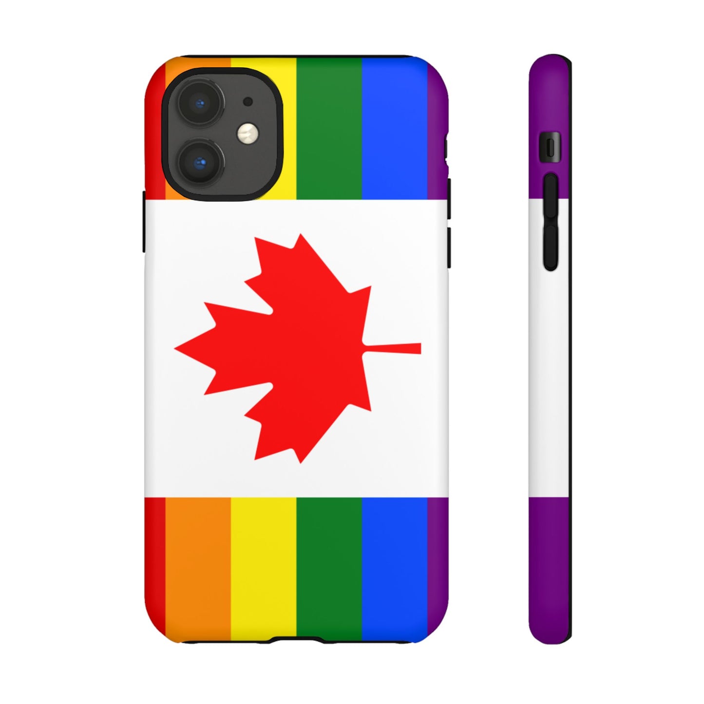 Pride Flag Phone Case -Tough Cases for LGBTQ+ Supporters Canada Theme Rainbow Design Colorful Accessories Birthday Gift