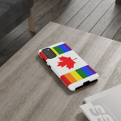 Pride Flag Phone Case -Tough Cases for LGBTQ+ Supporters Canada Theme Rainbow Design Colorful Accessories Birthday Gift