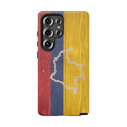 Colombian Flag Map Style iPhone Case Protective Tough Cover Flag of Colombia Samsung Colombian Pride Huawei Hard Plastic Back Colombia Phone
