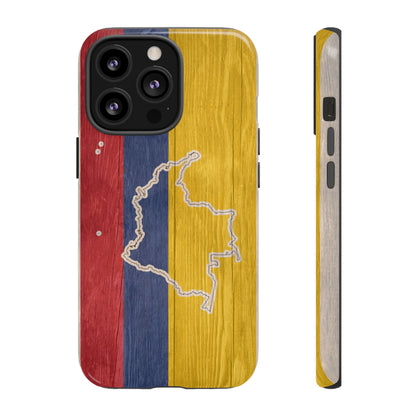 Colombian Flag Map Style iPhone Case Protective Tough Cover Flag of Colombia Samsung Colombian Pride Huawei Hard Plastic Back Colombia Phone