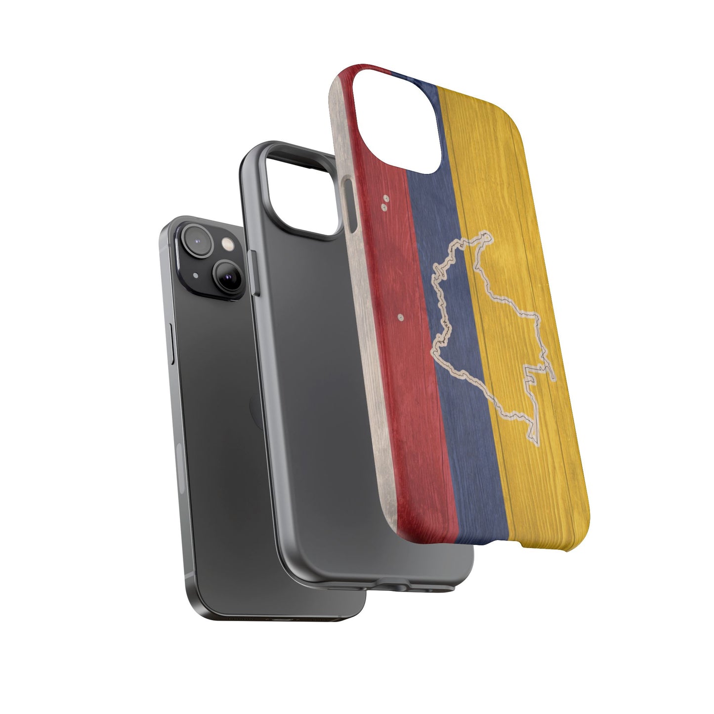 Colombian Flag Map Style iPhone Case Protective Tough Cover Flag of Colombia Samsung Colombian Pride Huawei Hard Plastic Back Colombia Phone