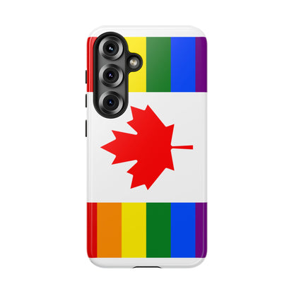Pride Flag Phone Case -Tough Cases for LGBTQ+ Supporters Canada Theme Rainbow Design Colorful Accessories Birthday Gift