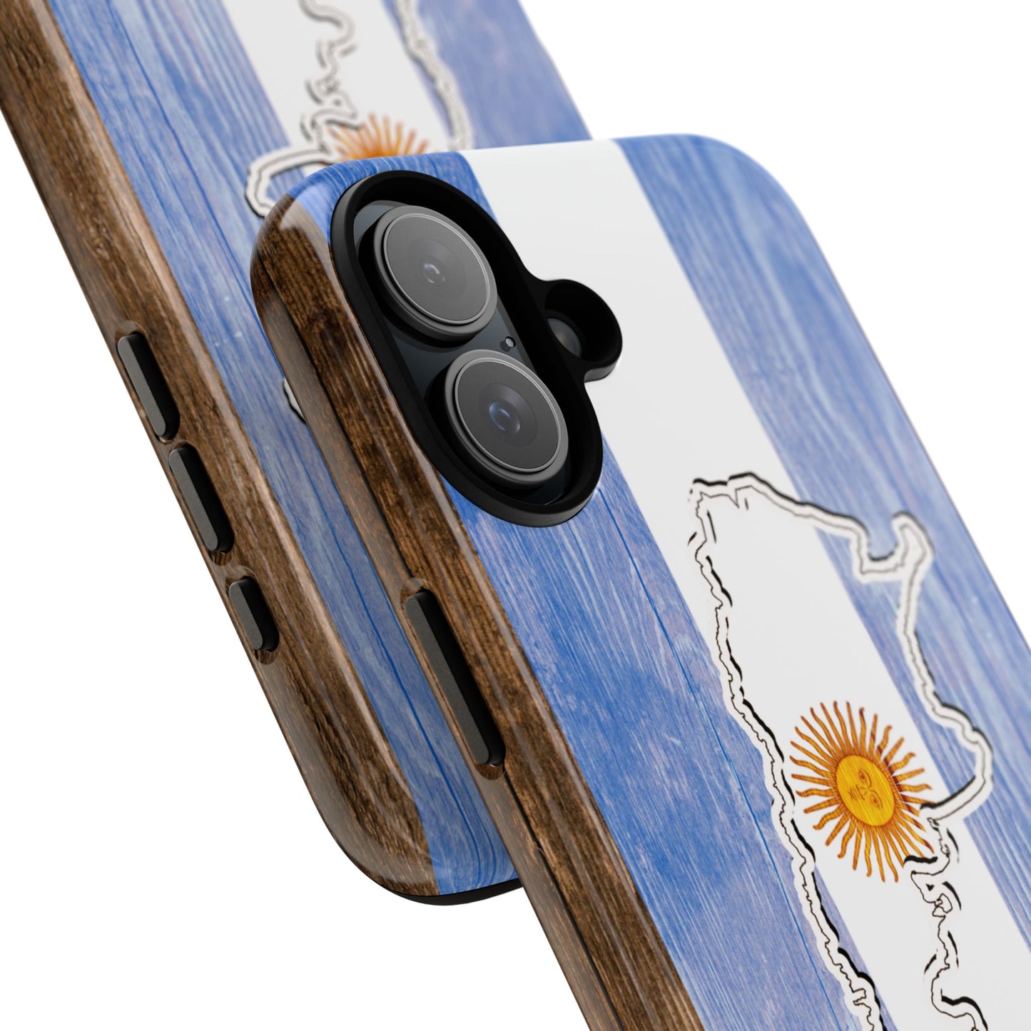 Argentina Flag Phone Case Samsung Tough Protective Cover Argentinean Pride Hard Plastic Map Argentinian Design Argentina Souvenir Wood Design Style