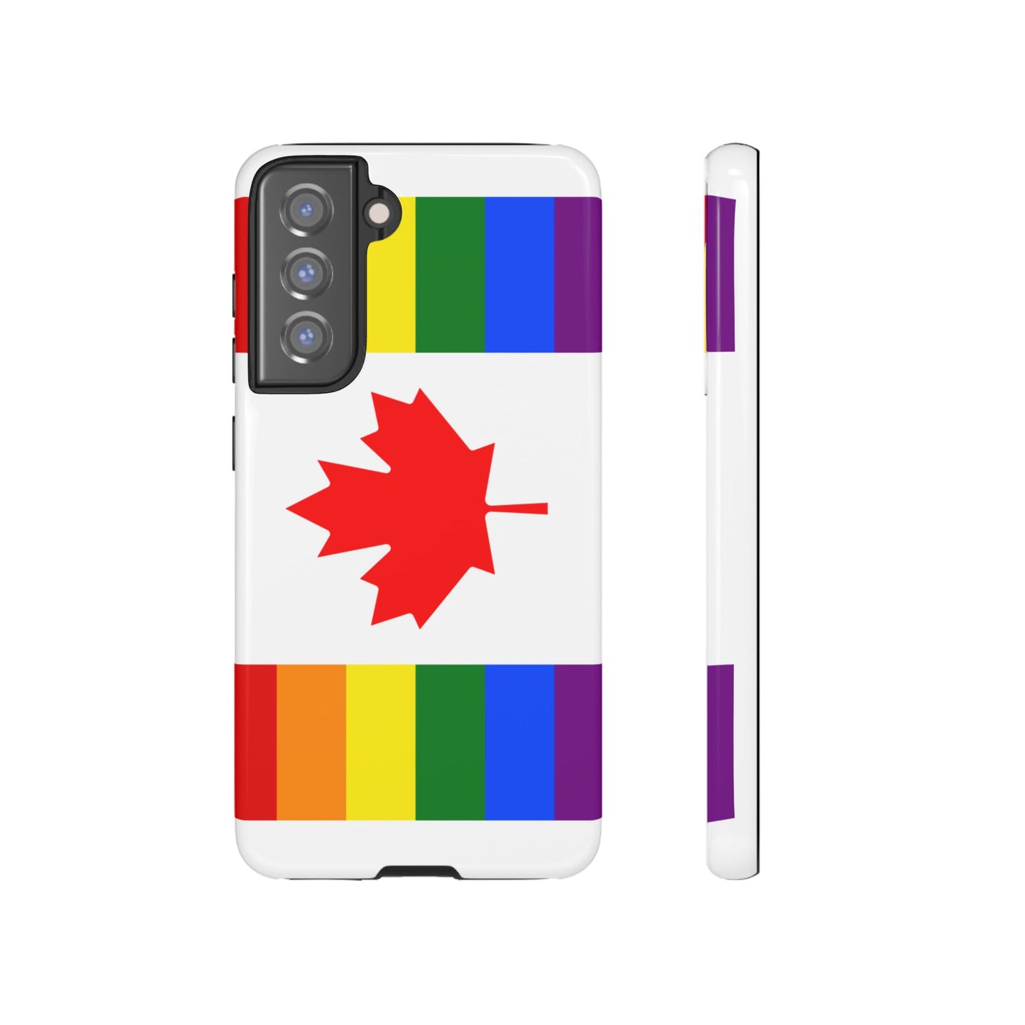 Pride Flag Phone Case -Tough Cases for LGBTQ+ Supporters Canada Theme Rainbow Design Colorful Accessories Birthday Gift