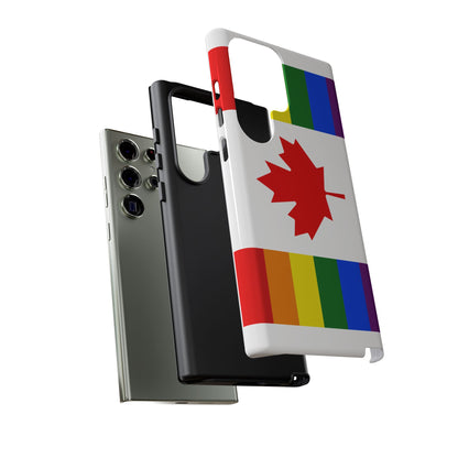 Pride Flag Phone Case -Tough Cases for LGBTQ+ Supporters Canada Theme Rainbow Design Colorful Accessories Birthday Gift