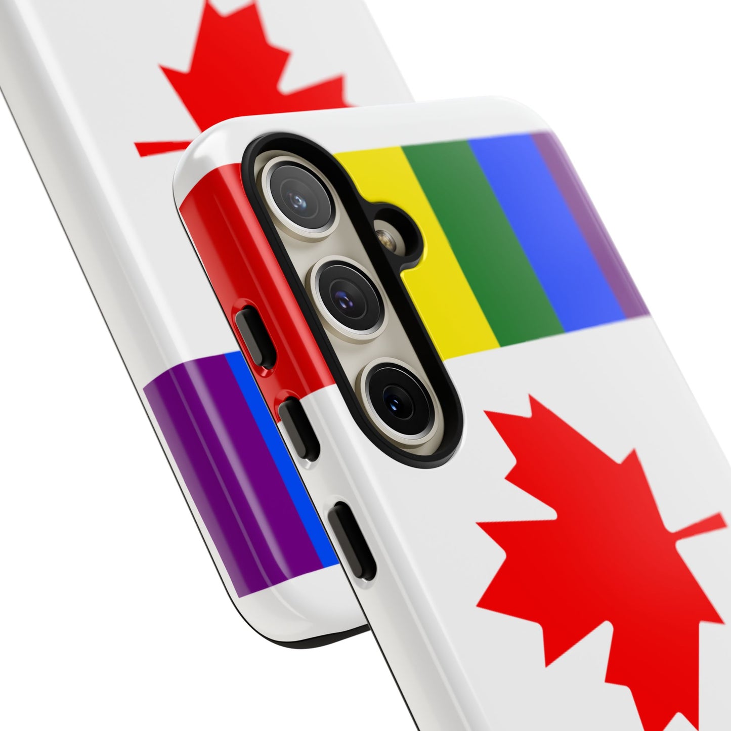 Pride Flag Phone Case -Tough Cases for LGBTQ+ Supporters Canada Theme Rainbow Design Colorful Accessories Birthday Gift