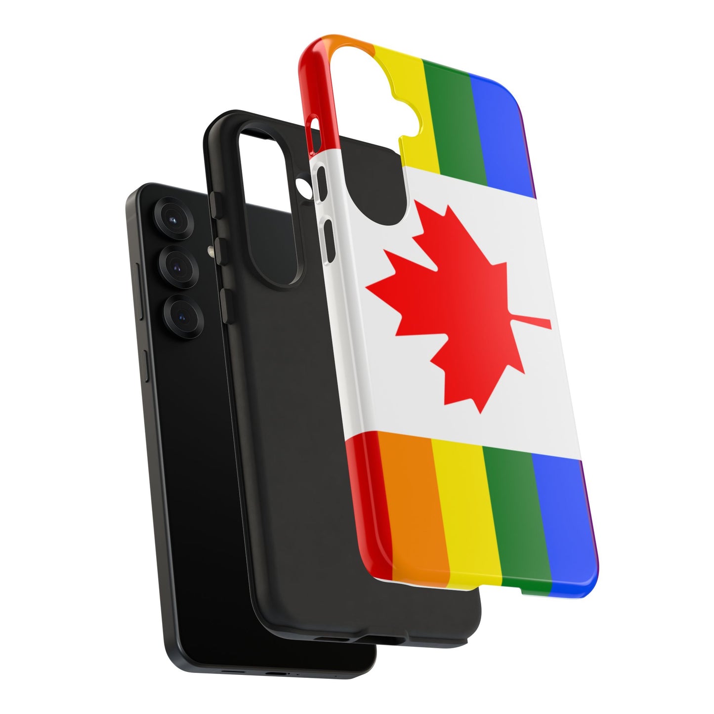 Pride Flag Phone Case -Tough Cases for LGBTQ+ Supporters Canada Theme Rainbow Design Colorful Accessories Birthday Gift