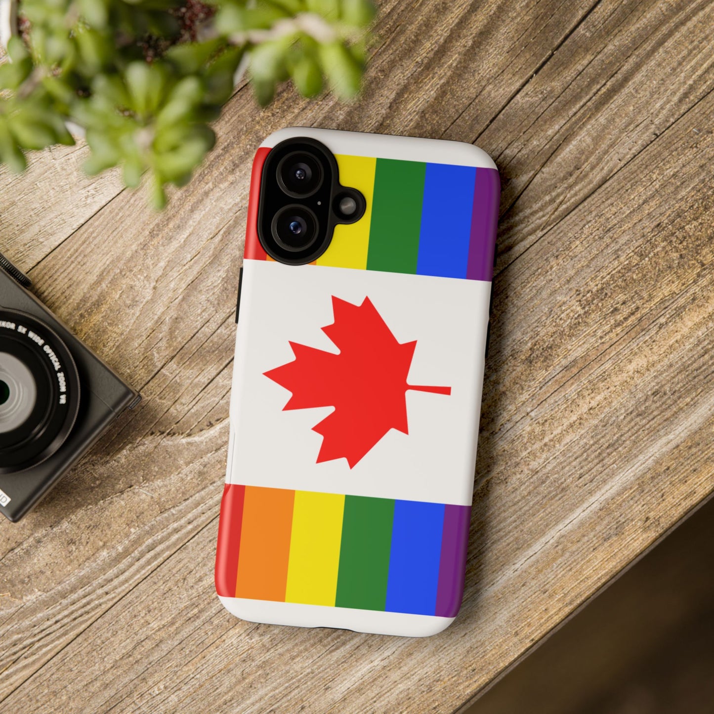 Pride Flag Phone Case -Tough Cases for LGBTQ+ Supporters Canada Theme Rainbow Design Colorful Accessories Birthday Gift