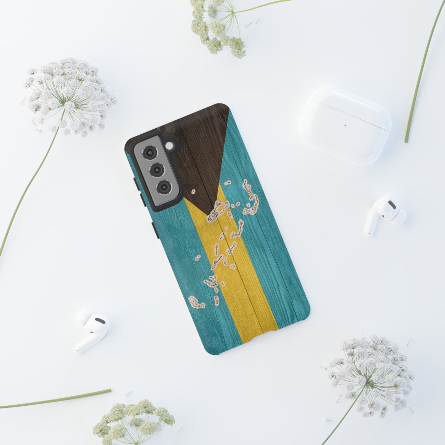 Bahamas Flag Phone Map Case Protective Tough Cover Flag of Bahamas Samsung Bahamian Pride Hard Plastic Back Bahamas Flag Cover