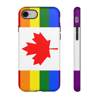Pride Flag Phone Case -Tough Cases for LGBTQ+ Supporters Canada Theme Rainbow Design Colorful Accessories Birthday Gift
