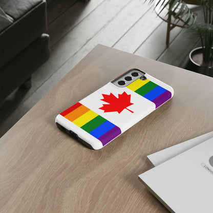 Pride Flag Phone Case -Tough Cases for LGBTQ+ Supporters Canada Theme Rainbow Design Colorful Accessories Birthday Gift