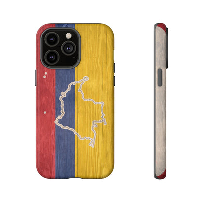 Colombian Flag Map Style iPhone Case Protective Tough Cover Flag of Colombia Samsung Colombian Pride Huawei Hard Plastic Back Colombia Phone