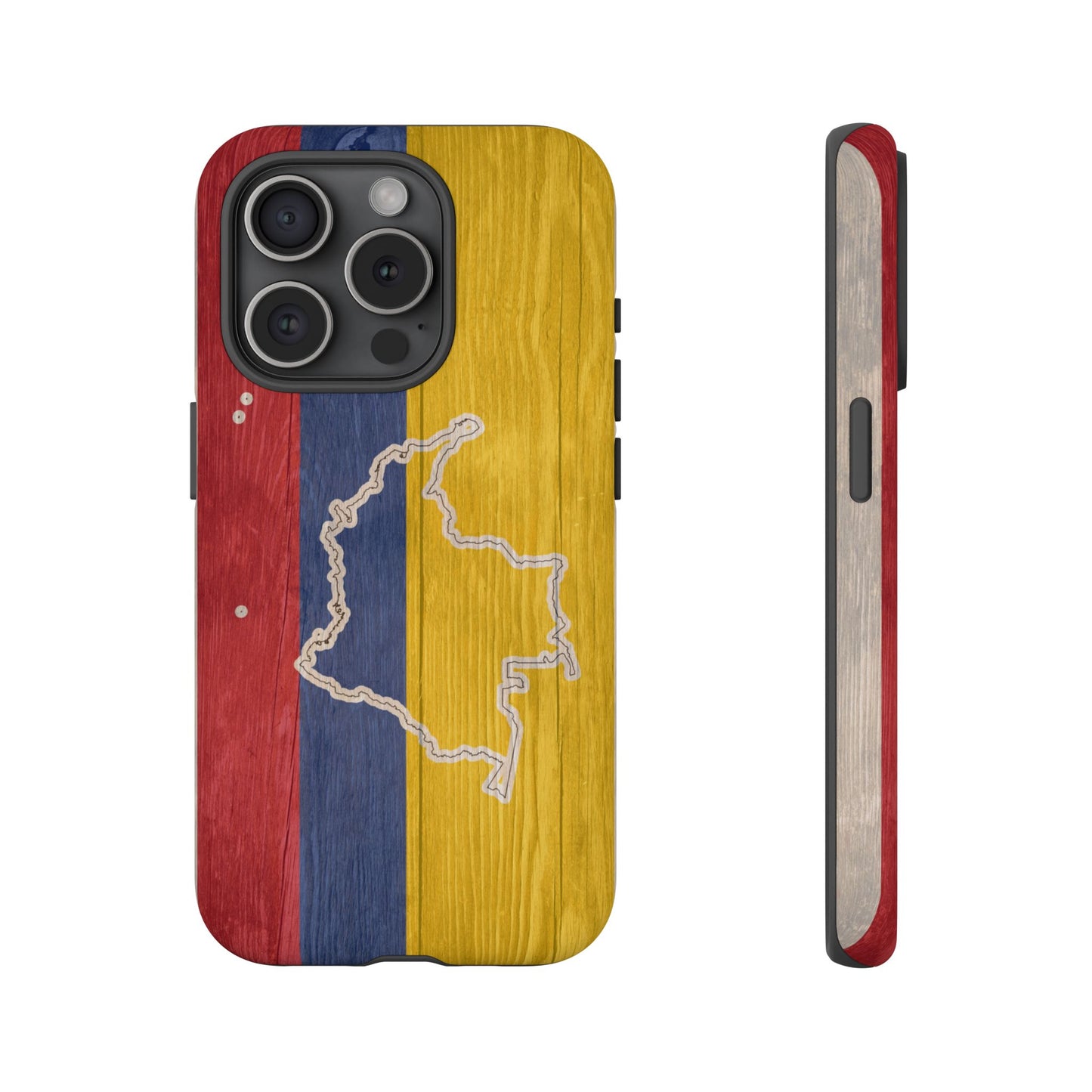Colombian Flag Map Style iPhone Case Protective Tough Cover Flag of Colombia Samsung Colombian Pride Huawei Hard Plastic Back Colombia Phone